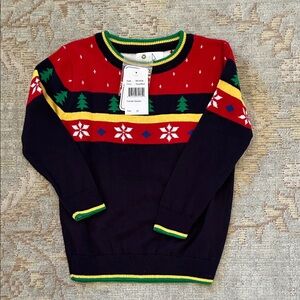 Florence Eiseman Red and Navy Kids Sweater